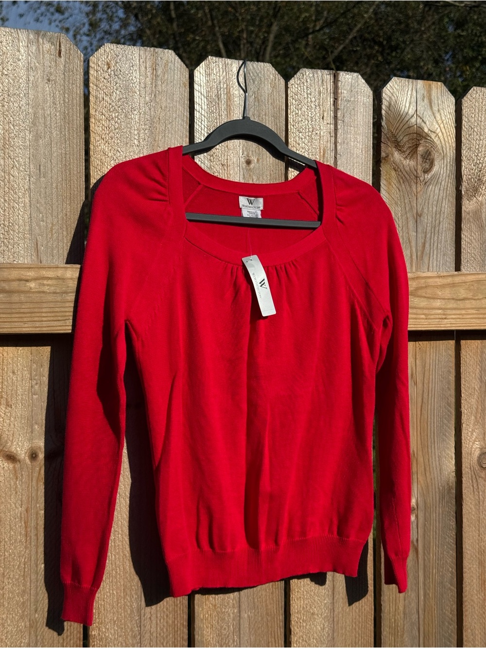 NEW Worthington Red Crew Neck Sweater Size Small Holiday Red Stylish Office Work